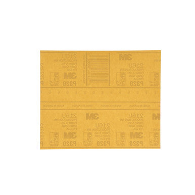 3M 02541 Gold Abrasive Sheet, P320 grade, 9 in x 11 in