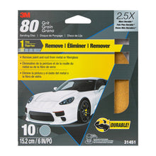 Load image into Gallery viewer, 3M 31451 Sanding Discs with Stikit Attachment, 6 in, 80 grit, 10 Pack