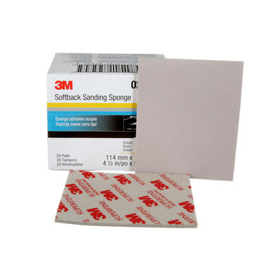 3M 02602 Softback Sanding Sponge, 4 1/2 in x 5 1/2 in (115mm x 140mm), Superfine