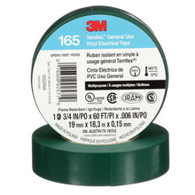 Load image into Gallery viewer, 3M 165GR4A Temflex Vinyl Electrical Tape 165, Green, 3/4 in x 60 ft (19 mm x 18 m), 6 mil