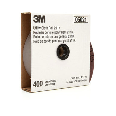 3M 05026 Utility Cloth Roll 211K, 180 J-weight, 1-1/2 in x 50 yd, Full-flex