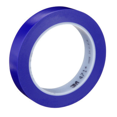 3M 06409 Vinyl Tape 471+, Indigo, 3/4 in x 36 yd, 5.3 mil, Individually Wrapped Conveniently Packaged