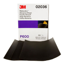 Load image into Gallery viewer, 3M 02036 Wetordry Abrasive Sheet 213Q, P600, 9 in x 11 in