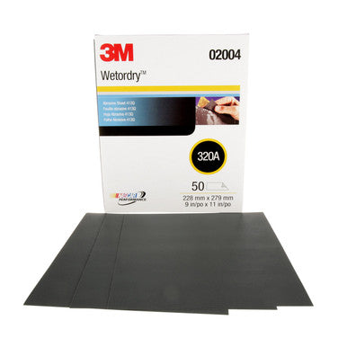 3M 02004 Wetordry Abrasive Sheet 413Q, 320, 9 in x 11 in