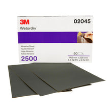Load image into Gallery viewer, 3M 02045 Wetordry Abrasive Sheet 401Q, 2500, 5 1/2 x 9 in