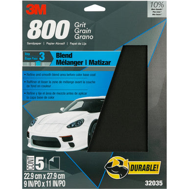 3M 32035 Wetordry Sandpaper, 800 Grit, 9 in x 11 in
