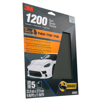 3M 32022 Wetordry Sandpaper, 9 in x 11 in, 1200 Grit