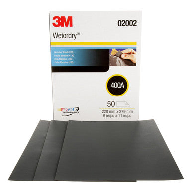 3M 02002 Wetordry Abrasive Sheet 413Q, 400, 9 in x 11 in