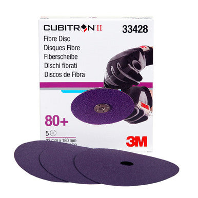 3M 33428 Cubitron II Abrasive Fibre Disc, 7 in X7/8 in (180mm X 22mm), 80+