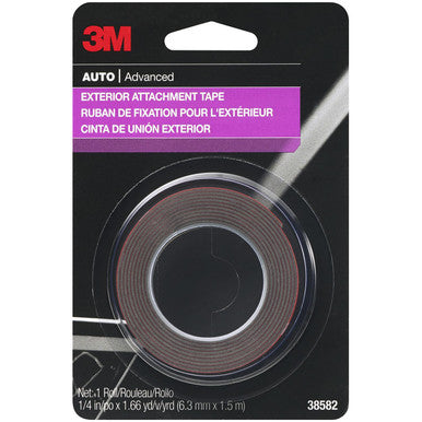 3M 38582 Exterior Attachment Tape, 1/4 in x 5 ft