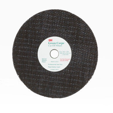 3M 01991 Green Corps Reinforced Weld Grinding Wheel, 3 in x 0.22 in x 3/8 in, 5 Each/Pack