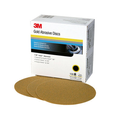 3M 00973 Hookit Gold Disc 216U, 6 in, P400