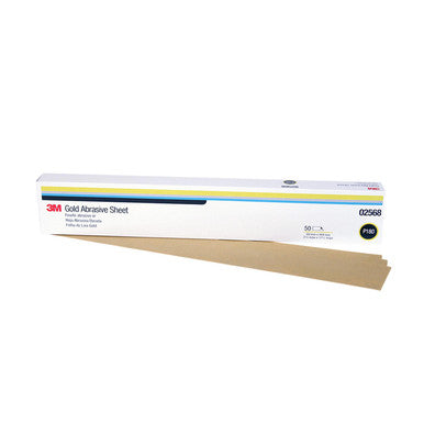 3M 02568 Gold Abrasive Sheet, P180 grade, 2 3/4 in x 17 1/2 in