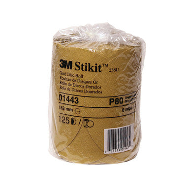 3M 01443 Stikit Gold Disc Roll, 6 in, P80A