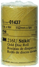 Load image into Gallery viewer, 3M 01437 Stikit Gold Disc Roll, 6 in, P240