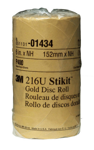 3M 01434 Stikit Gold Disc Roll, 6 in, P400