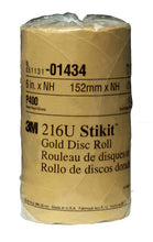 Load image into Gallery viewer, 3M 01434 Stikit Gold Disc Roll, 6 in, P400