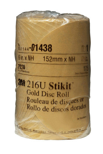 3M 01438 Stikit Gold Disc Roll, 6 in, P220
