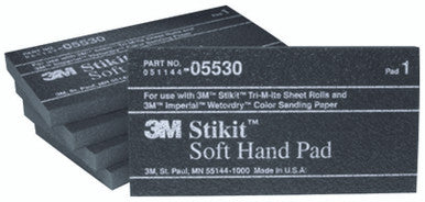 3M 05530 Stikit Soft Hand Pad, 2-3/4 in x 5-1/2 in x 3/8 in