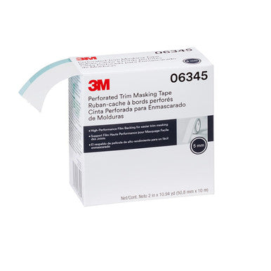 3M 06345 Perforated Trim Masking Tape, 5 mm Hard Band, 50.8 mm x 10 m