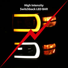 Load image into Gallery viewer, 14-15-Chevrolet-Silverado-1500-Projector-Headlights-W-Plank-Style-Switchback-Black-W-Amber