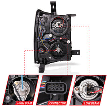 Load image into Gallery viewer, 14-15-Chevrolet-Silverado-1500-Projector-Headlights-W-Plank-Style-Switchback-Chrome-W-Amber
