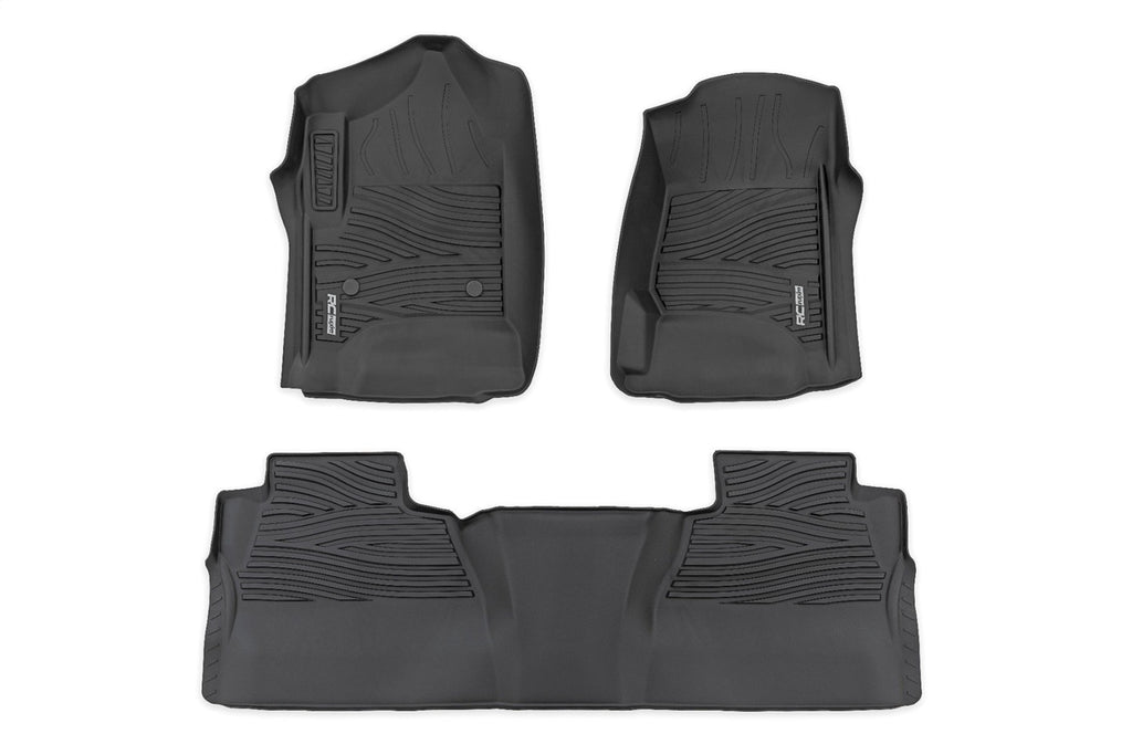 Rough Country FF-21413 Flex-Fit Floor Mats for Select Chevrolet Silverado 1500, Chevrolet Silverado HD, Chevrolet Silverado HD, GMC Sierra 1500, GMC Sierra HD, GMC Sierra HD