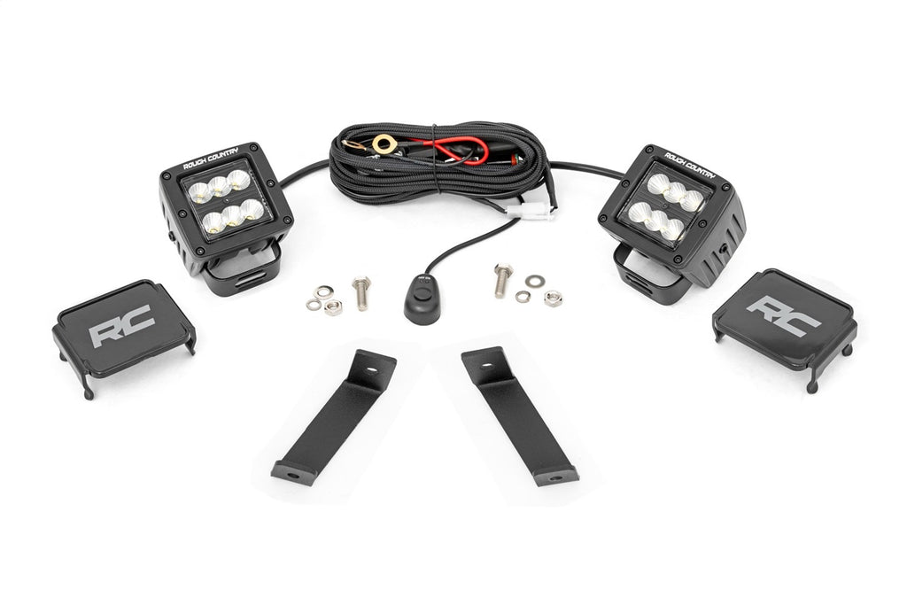Rough Country 70079 LED Lower Windshield Ditch Kit for Select Jeep Cherokee