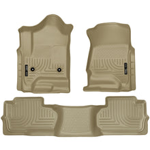 Load image into Gallery viewer, 14-Chevrolet-SilveradoGmc-Sierra-Dbl-Cab-Weatherbeater-Tan-Front2Nd-Seat-Floor-Liners