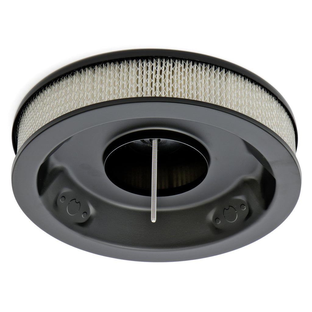 14-In.-Round-Aluminum-Air-Cleaner-Set;-3-In.-Tall;-Pinstripes--Black-Finish