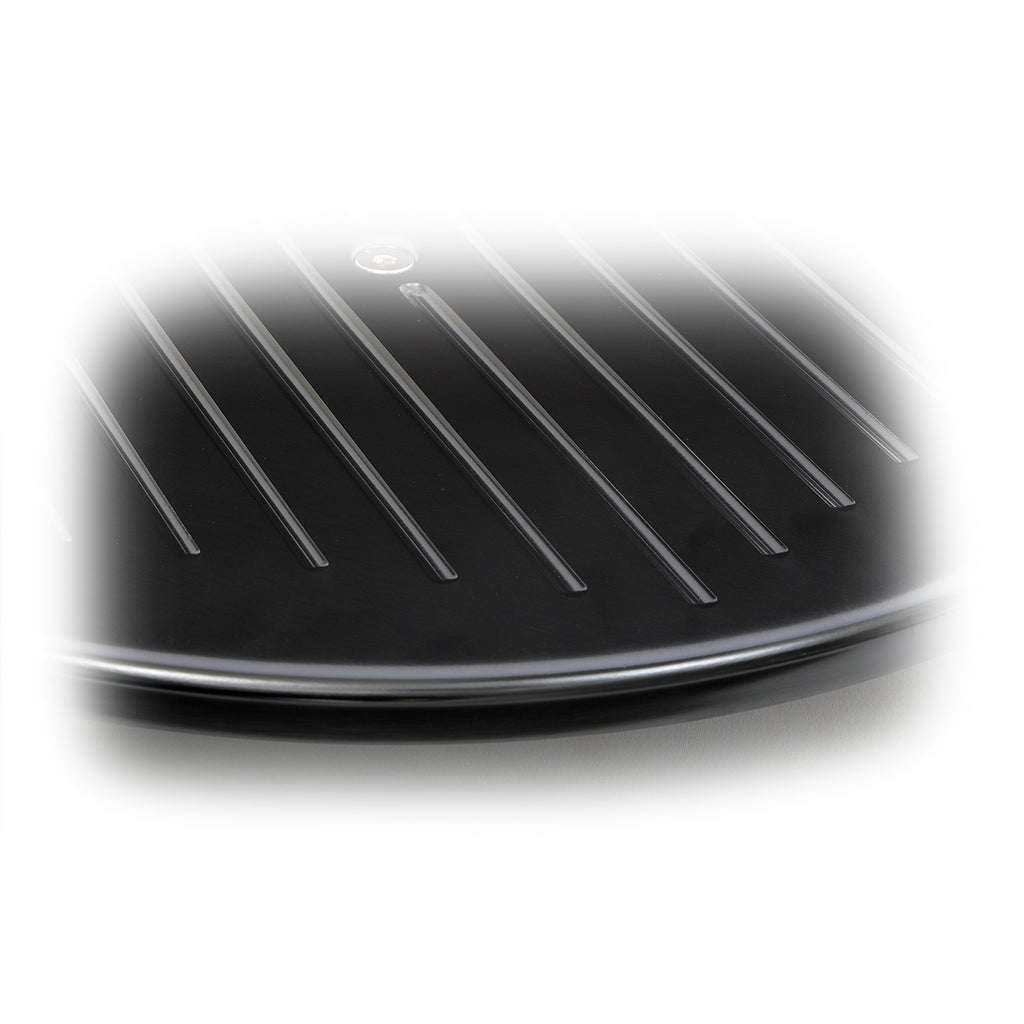 14-In.-Round-Aluminum-Air-Cleaner-Set;-3-In.-Tall;-Pinstripes--Black-Finish