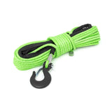 Rough Country RS142 1/4 Inch Synthetic Rope 85 Feet Rated Up to 16,000 Lbs 3/8 Inch Includes Clevis Hook and Protective Sleeve UTV, ATV Green