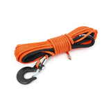 Rough Country RS143 1/4 Inch Synthetic Rope 85 Feet Rated Up to 16,000 Lbs 3/8 Inch Includes Clevis Hook and Protective Sleeve UTV, ATV Orange
