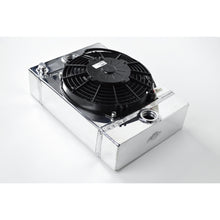 Load image into Gallery viewer, ~(14-Lbs.-18X15x9)~-Universal-Drag-Race--Tuck-Radiator--10.5H-In-X-10L-In-X-3.6W-In-(5.65-In-WFan)---Includes-9-Inch-Spal-Fan---Includes-InletOutlet-Kit-(1.25-Or--16)--Installation-Brackets