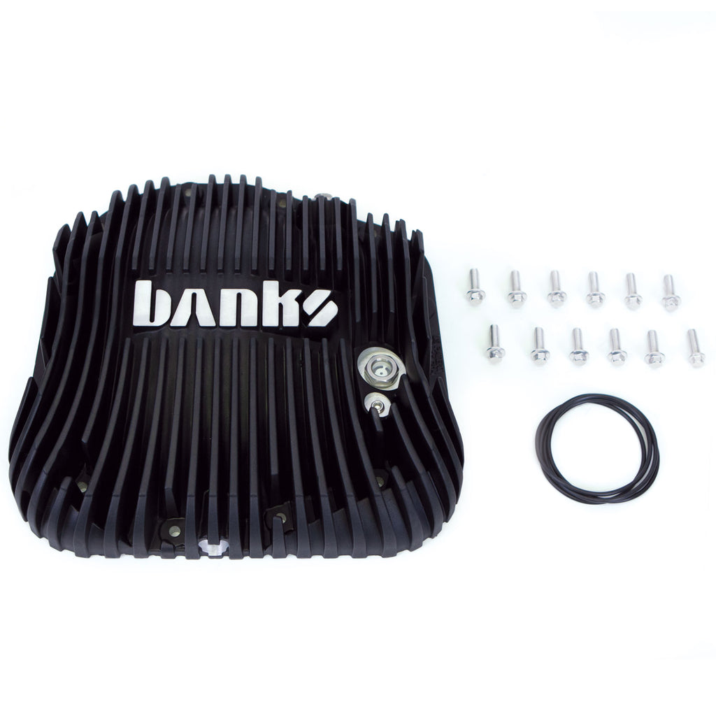 ~(14-Lbs.-19X8x6)~-Banks-Differential-Cover-Kit-Sterling-10.25-Black-Ops-1985-2019-Ford-F250F350