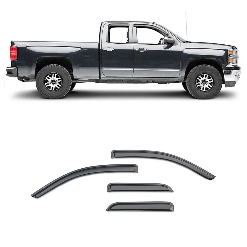 Black Horse Off Road 140442 Rain Guards for Select Chevrolet Silverado 1500, GMC Sierra