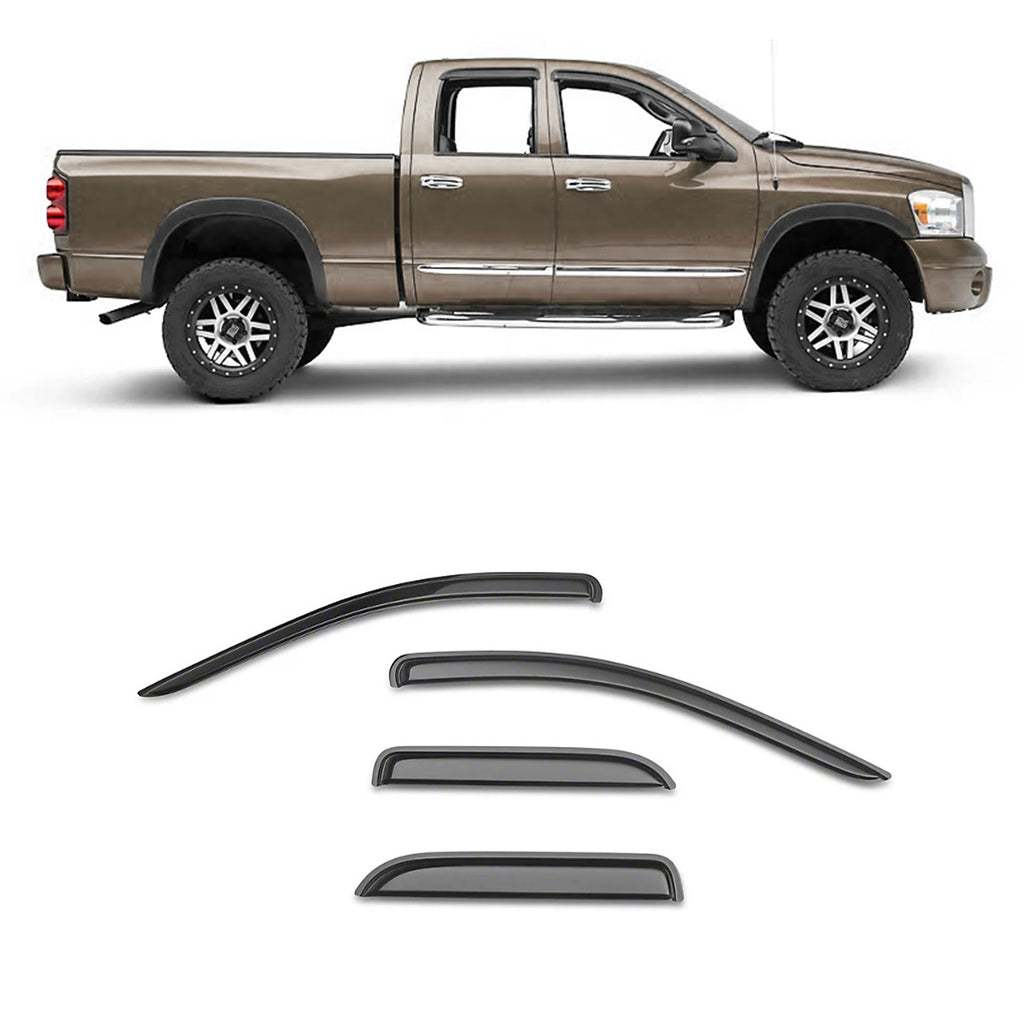 Black Horse Off Road 140530 Rain Guards for Select Dodge Ram 1500, Dodge Ram 2500, Dodge Ram
