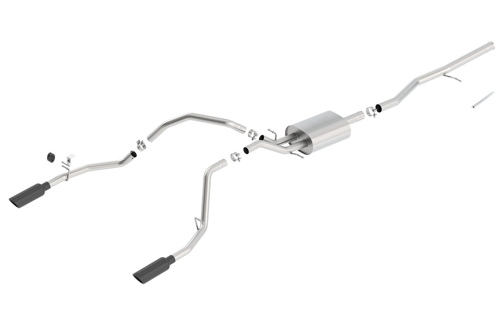 Borla 140538BC Cat-Back Exhaust System - Touring for Select Chevrolet Silverado 1500, GMC Sierra