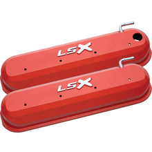 Load image into Gallery viewer, Proform 141-257 Raised "LSX" Emblem Aluminum Valve Covers, Chevy Orange, LS Engines for Select Chevrolet C1500, Chevrolet C1500 Suburban, Chevrolet C2500, Chevrolet C2500 Suburban, Chevrolet C35, Chevrolet C3500, Chevrolet Camaro, Chevrolet Cargo Van,