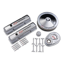 Load image into Gallery viewer, Proform 141-900 Chrome w/Red Chevy Logo for Select Chevrolet 3B, Chevrolet 3C, Chevrolet 3D, Chevrolet 3E, Chevrolet 3F, Chevrolet 3G, Chevrolet B60, Chevrolet Bel Air, Chevrolet Biscayne, Chevrolet Blazer, Chevrolet Brookwood, Chevrolet C10, Chevrolet