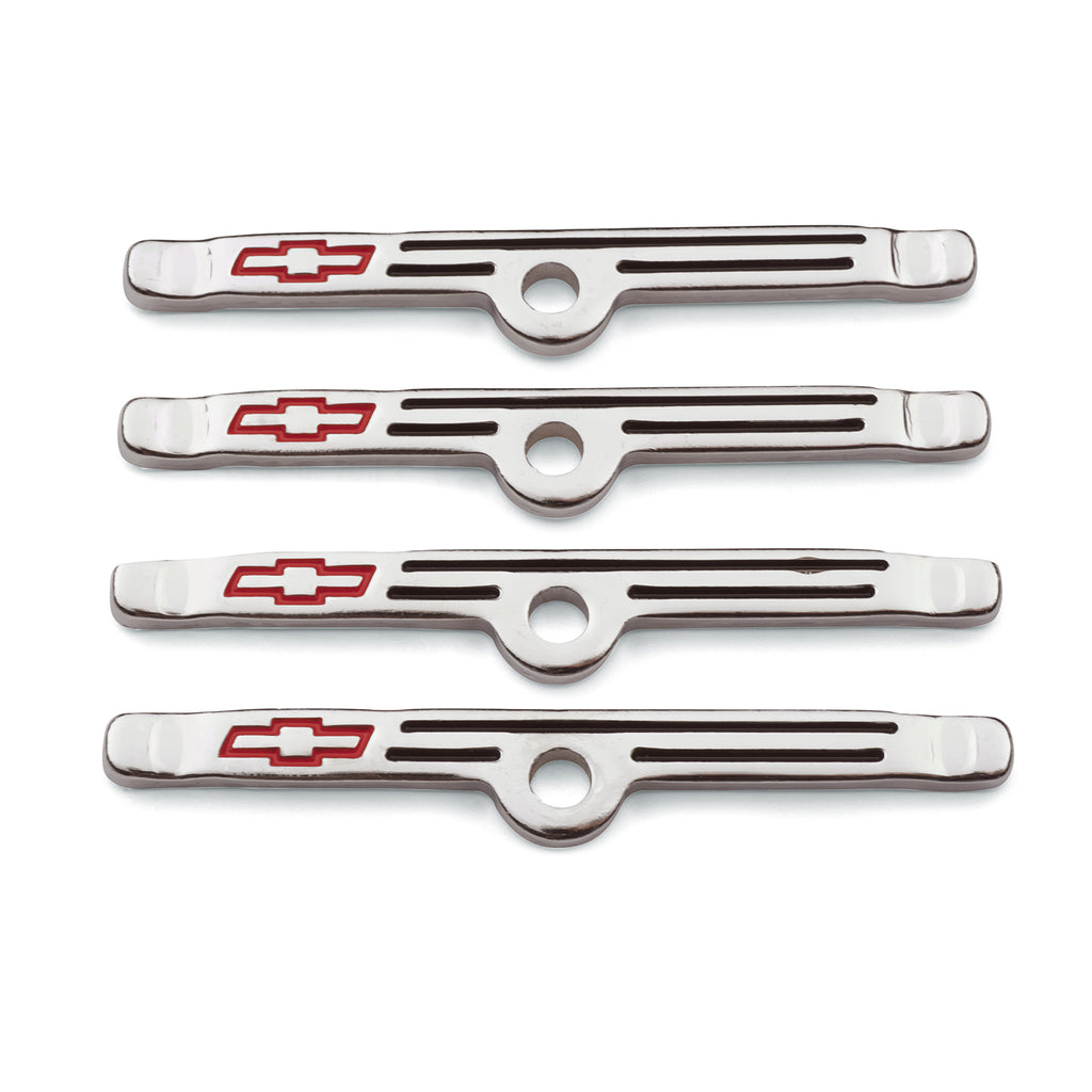 Proform 141-900 Chrome w/Red Chevy Logo for Select Chevrolet 3B, Chevrolet 3C, Chevrolet 3D, Chevrolet 3E, Chevrolet 3F, Chevrolet 3G, Chevrolet B60, Chevrolet Bel Air, Chevrolet Biscayne, Chevrolet Blazer, Chevrolet Brookwood, Chevrolet C10, Chevrolet