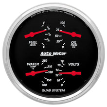 Load image into Gallery viewer, AutoMeter 1410 GAUGE, QUAD, 5", 240OE-33OF, ELEC, DESIGNER BLACK