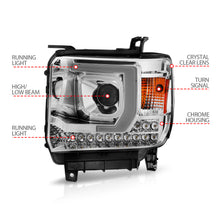 Load image into Gallery viewer, 1415-Sierra-1500-BaseSle1519-Sierra-25003500Hd-Base-Sle-Plank-Proj-Headlight-Chrome-Housing