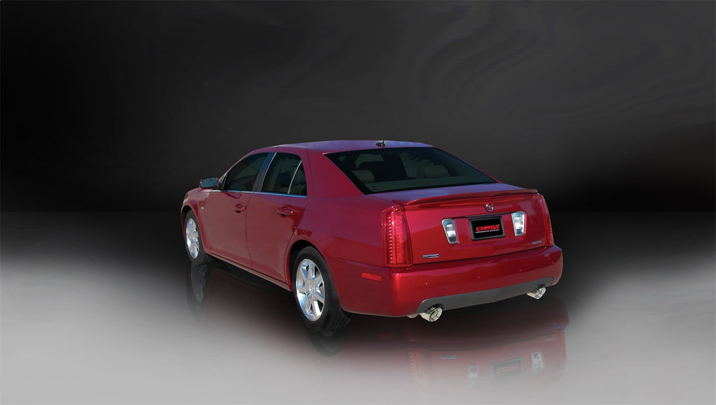 Corsa Performance 14157 2.5in. Axle-Back Dual Rear Exit with Single 4.0in. Polished Pro-Series Tips for Select Cadillac STS
