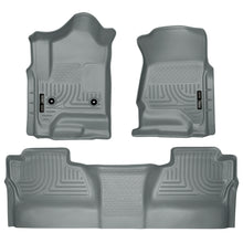 Load image into Gallery viewer, 1417-SilveradoSierra-Crew-Cab-Front2Nd-Seat-Floor-Liners-2Nd-Row-Only-Covers-Footwell-Grey