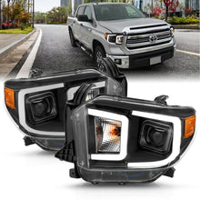 Load image into Gallery viewer, 1417-Tundra-Projector-Headlights-W-Plank-Style-Switchback-Black-W-Amber