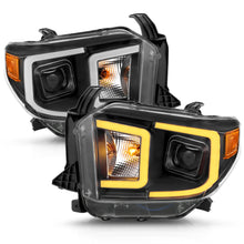 Load image into Gallery viewer, 1417-Tundra-Projector-Headlights-W-Plank-Style-Switchback-Black-W-Amber