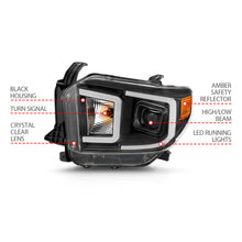 Load image into Gallery viewer, 1417-Tundra-Projector-Headlights-W-Plank-Style-Switchback-Black-W-Amber