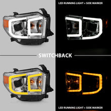 Load image into Gallery viewer, 1417-Tundra-Projector-Headlights-W-Plank-Style-Switchback-Chrome-W-Amber