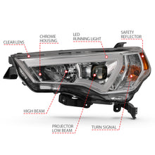 Load image into Gallery viewer, 1418-4-Runner-Projector-Headlights-W-Plank-Style-Switchback-Chrome-W-Amber